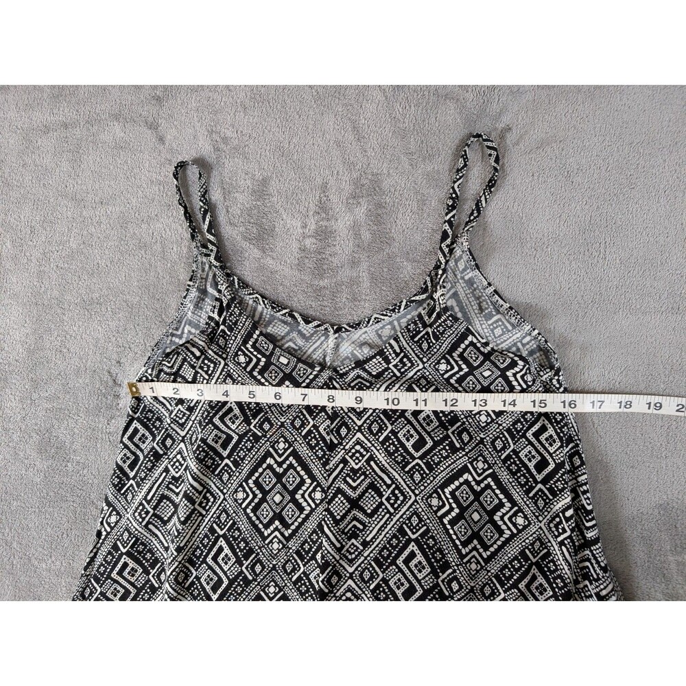 Rue21 Y2K Dress Womens S Black White Geometric Shark Bite Hem Spaghetti Strap - Picture 7 of 9